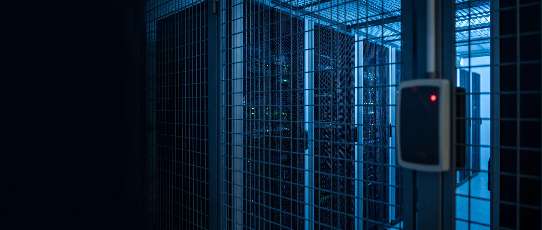 Secured racks behind controlled access in a UK data centre