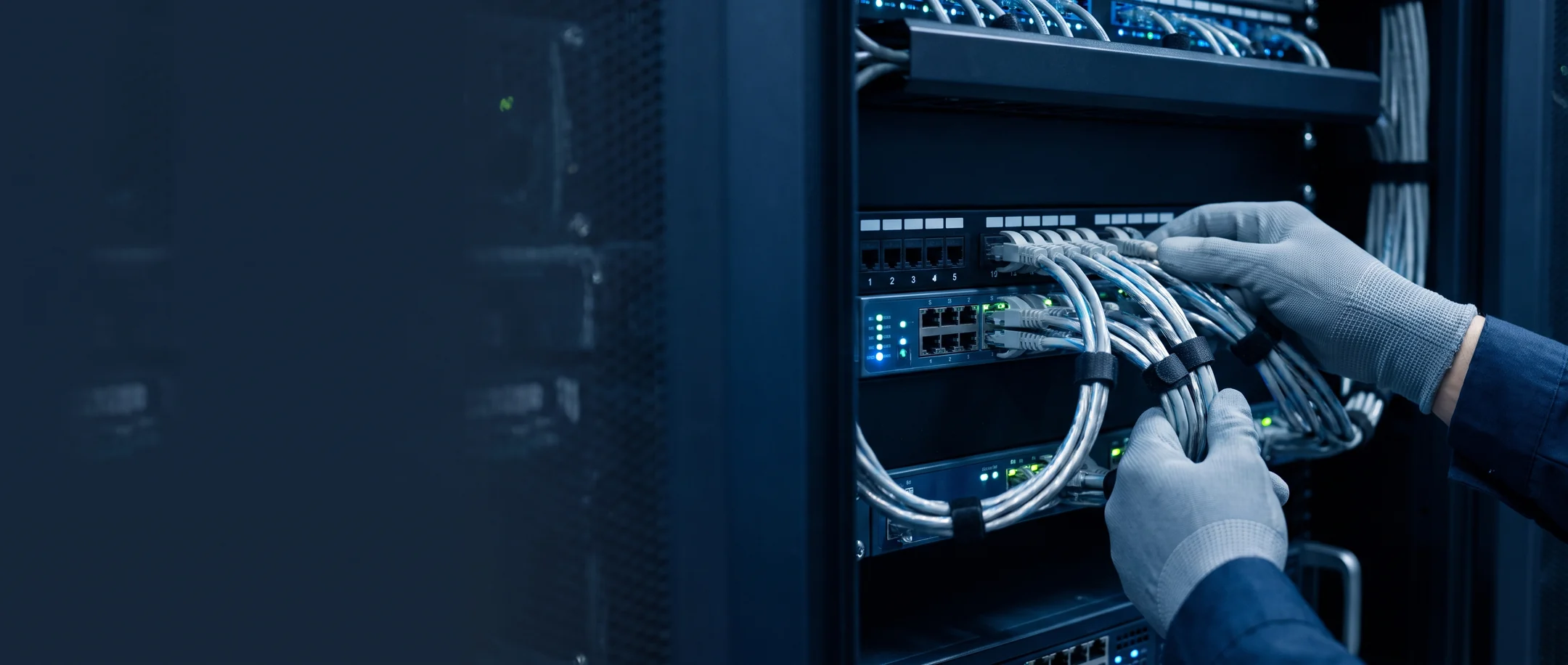 A newly racked server being configured by a CloudSpace engineer